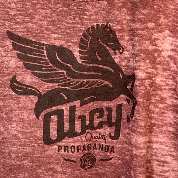 Obey Pegasus Propaganda Scoop Neck T Shirt Size Small - Picture 4 of 5